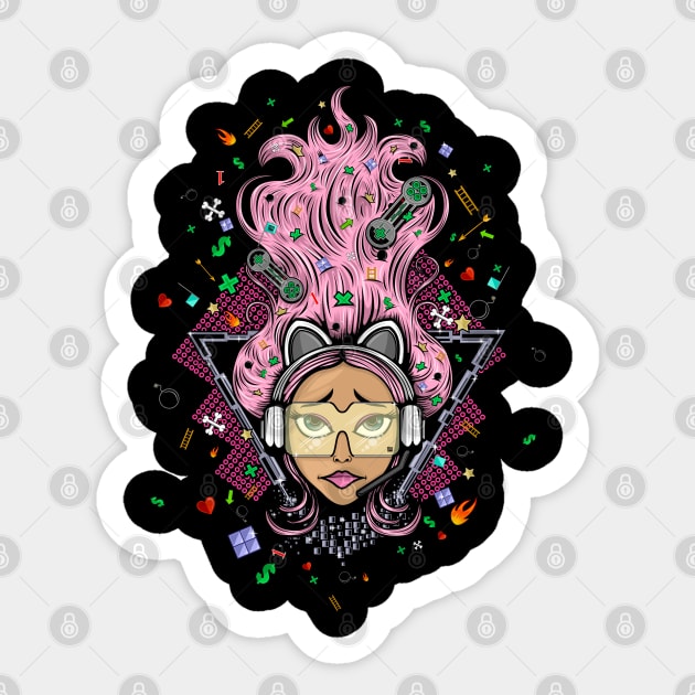 Gamer Girl Sticker by adamzworld